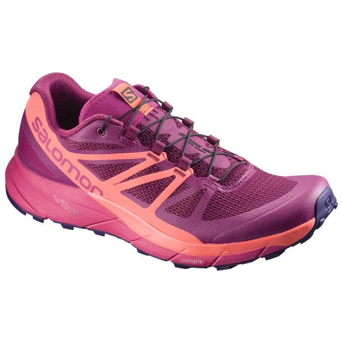 SALOMON SENSE RIDE W Philippines - Women's Trail Running Shoes - Purple/Orange | 029867-PEO